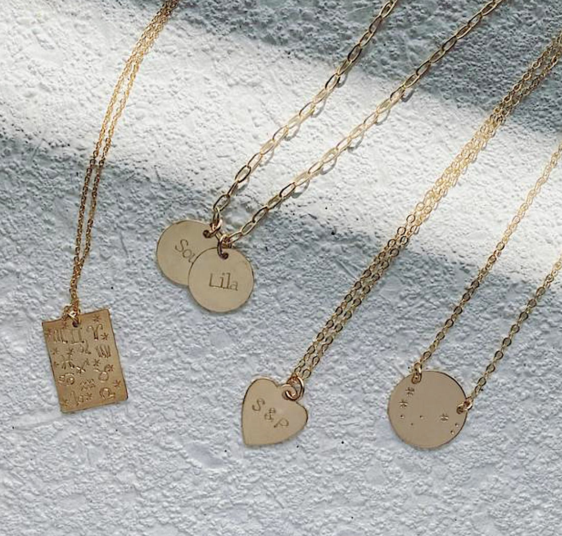 Heart and online initial necklace