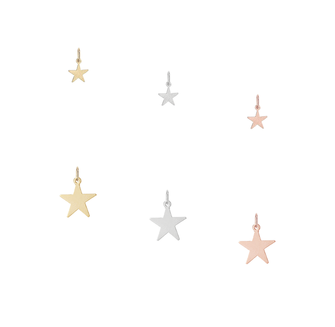 Star Charms - Gold, Silver, Rose Gold >>>