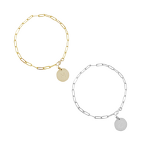 Zara Chain Disc Bracelet - Gold, Silver >>