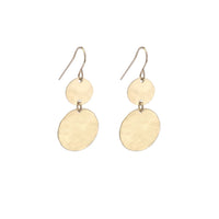 Double Mini and Large Disc Earring in Gold
