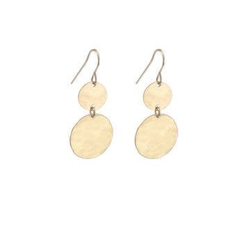 Double Mini and Large Disc Earring in Gold