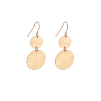 Double Mini and Large Disc Earring in Rose Gold