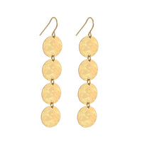 4 Classic Earring Gold Hammered