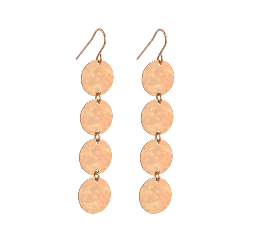 4 Classic Earring Rose gold Hammered