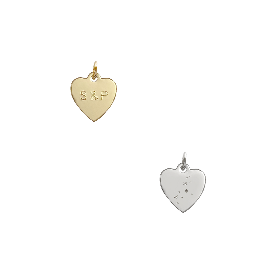 Avery Heart Charm - Gold, Silver >>>