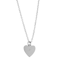  Heart Initial Necklace 18/20" Thicker Chain in Silver Color