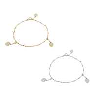 Sara Triple Charm Bracelet - Gold, Silver  >>