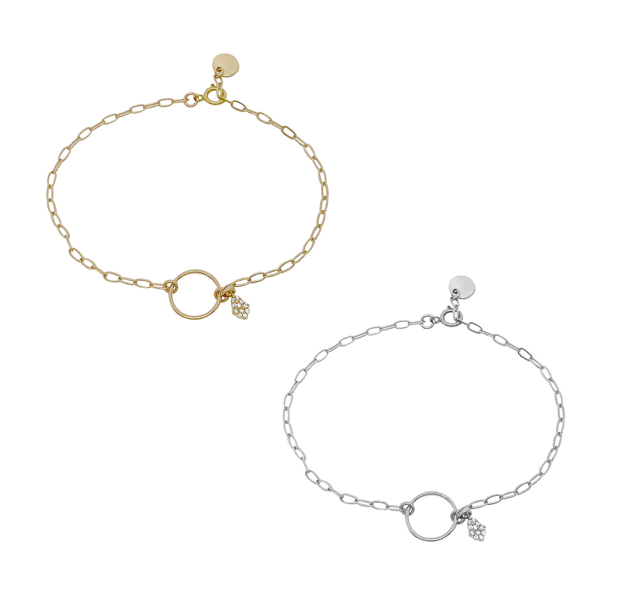 Sofia Ring and Charm Bracelet - Gold, Silver  >>