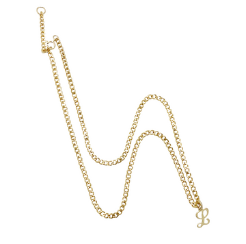Cuba Chain Initial Necklace - Gold, Silver >>