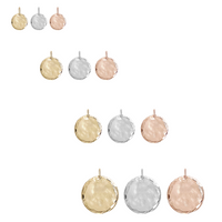 Disc Charm, Hammered - Gold,Silver, Rose Gold >>>