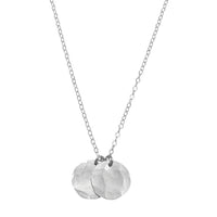 Double Hammered Disc Necklace in Silver