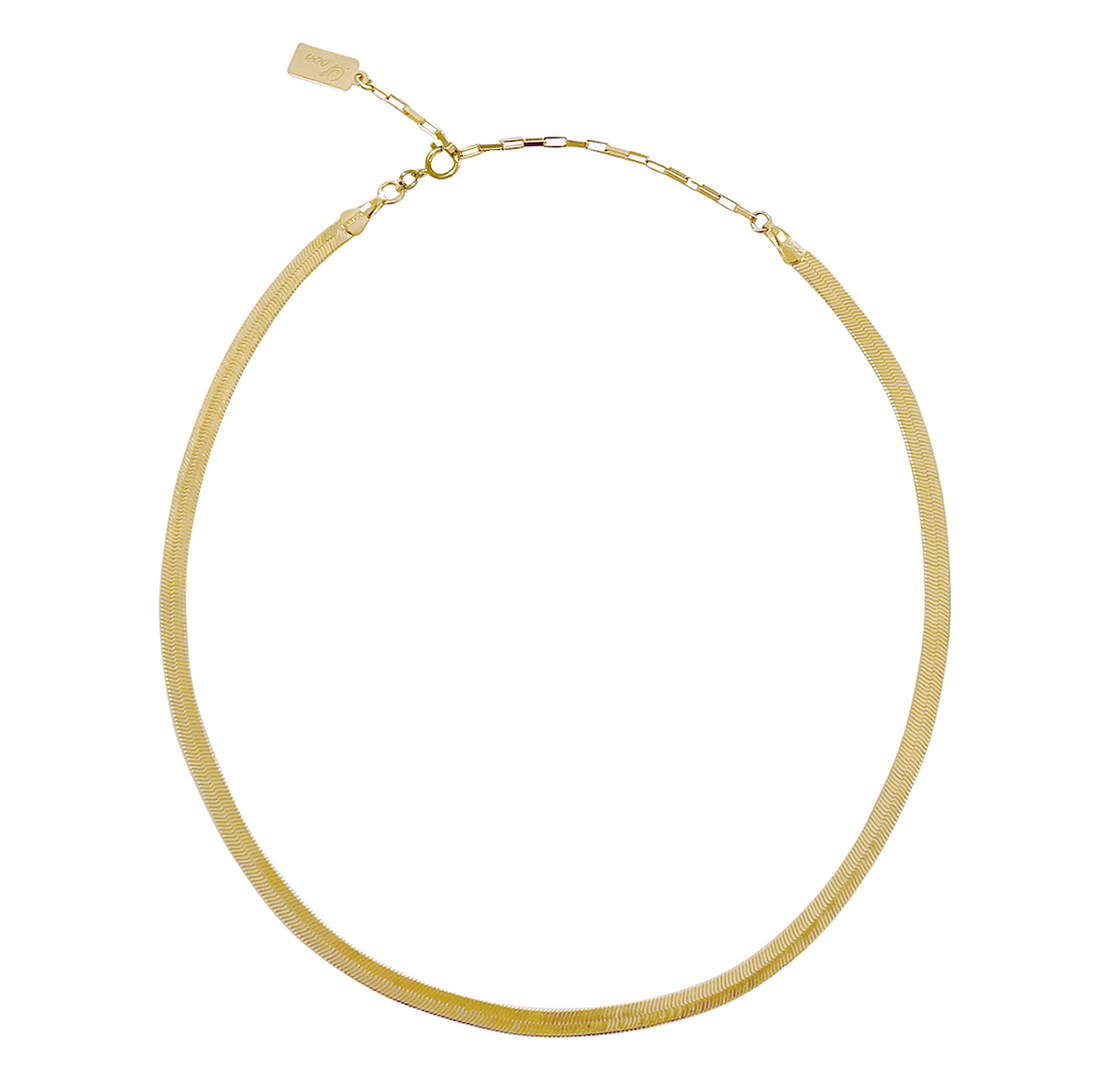 Dylan Herringbone Chain Gold Silver Misuzi