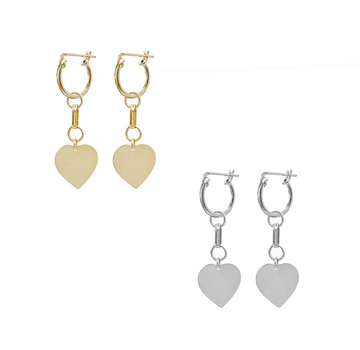 Carrie Heart Earring- Gold, Silver >>