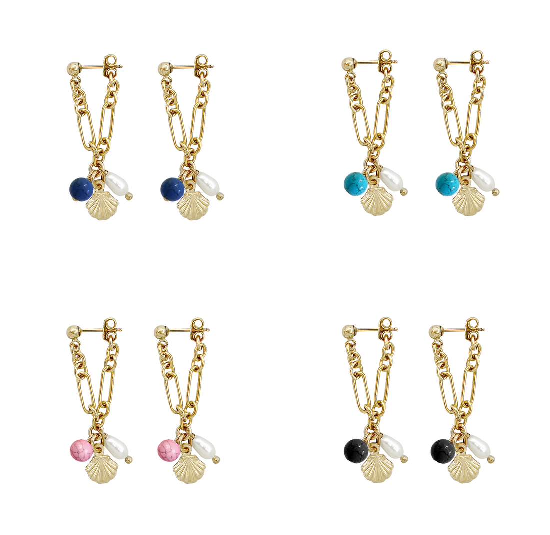 Eva Charm Earring- Gold, Silver >>