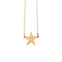 The Erica Large Star Initial Necklace in Gold Color