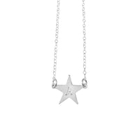 The Erica Large Star Initial Necklace in Silver Colors