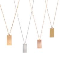 The Gia - Large Tag Necklace - Gold, Silver, Rose Gold