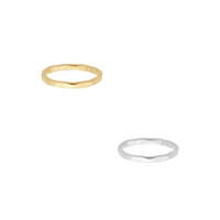 Hammered Ring Band - Gold, Silver >>