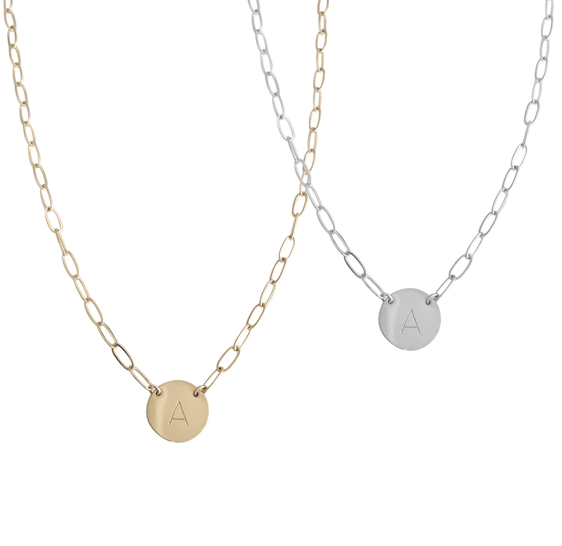Jamie Large Disc Necklace - Gold, Silver >>