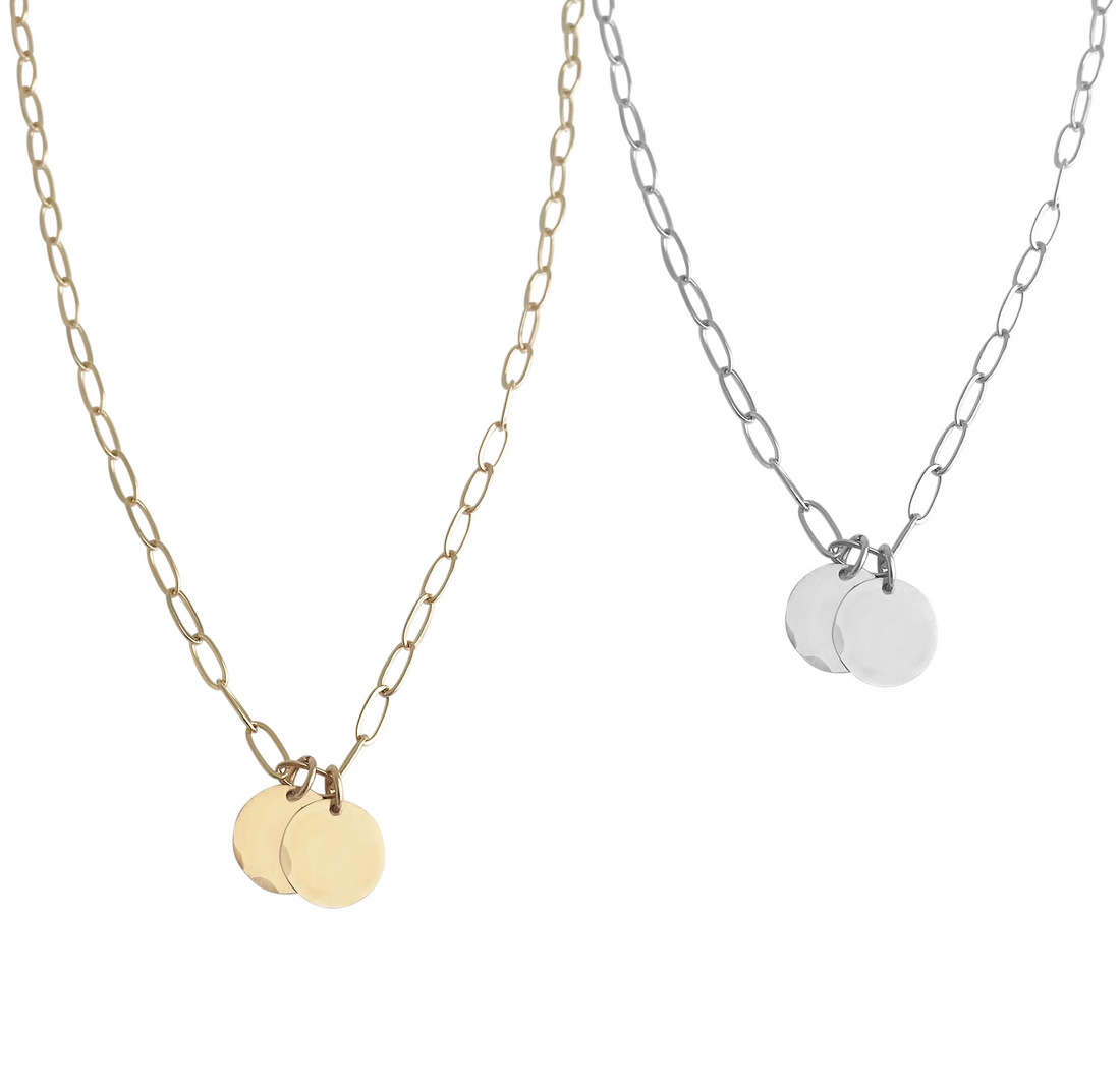 Jamie Disc Necklace - Gold, Silver >>