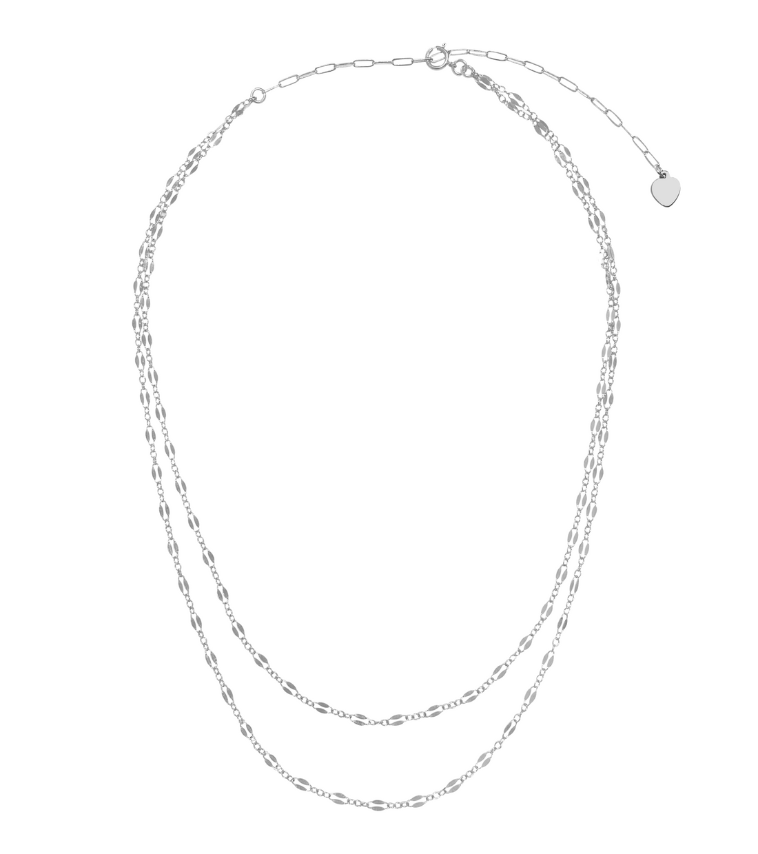 Sterling silver double chain necklace clearance