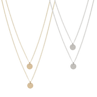 Keri - Double Chain Disc necklace - Gold, Silver, Rose Gold >>