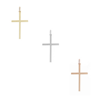 Large Cross Charm - Gold,Silver, Rose Gold  >>>