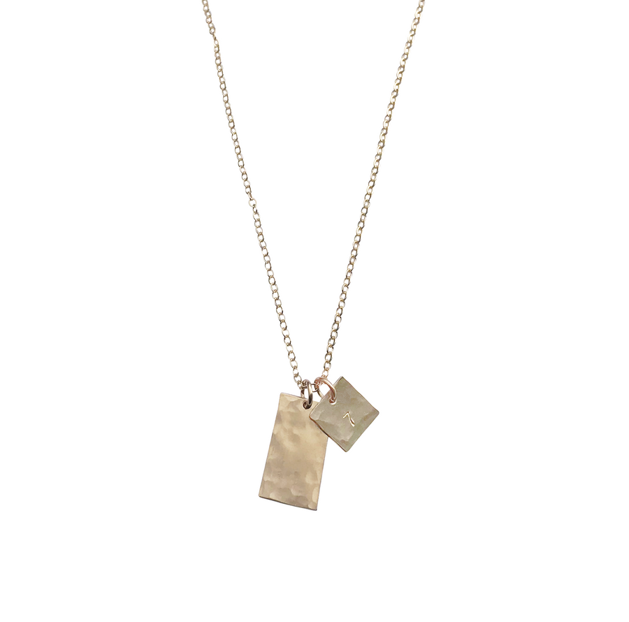 The Louis Medium Tag Necklace in Gold