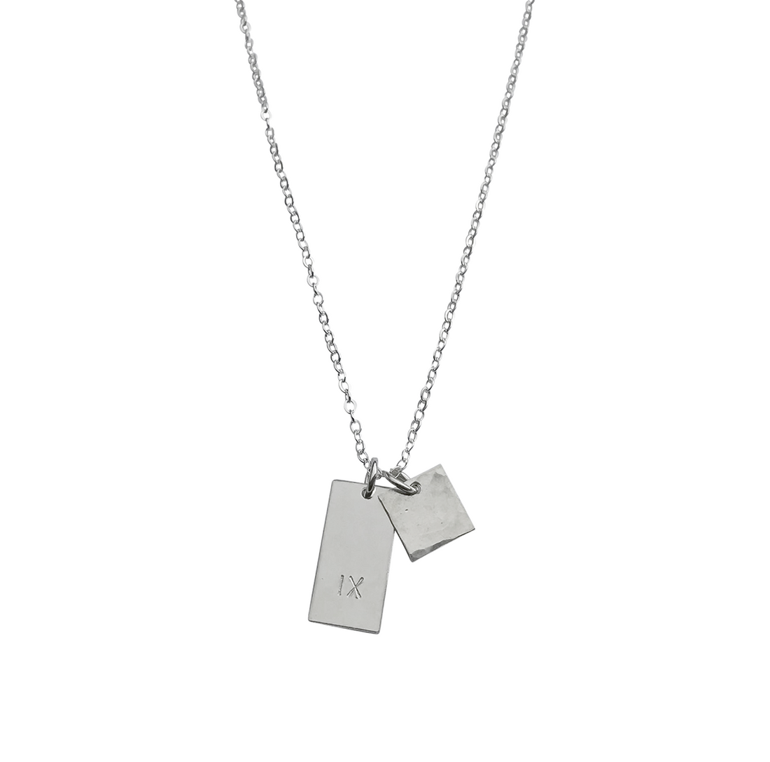 The Louis Medium Tag Necklace in Silver