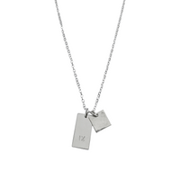 The Louis Medium Tag Necklace in Silver
