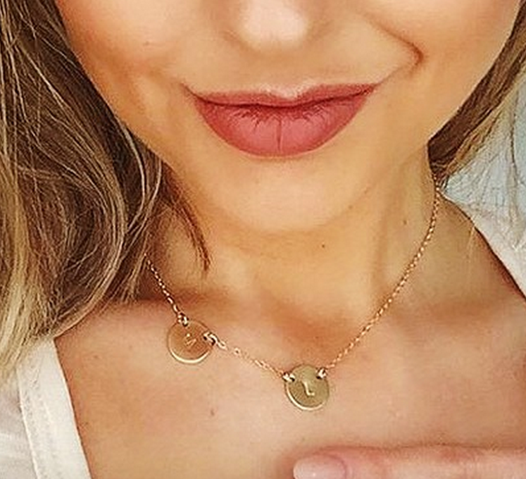The Lulu Necklace Small Initial Necklace in Gold