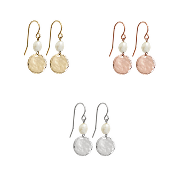 Luna Pearl Earring- Gold, Silver, Rose Gold >>