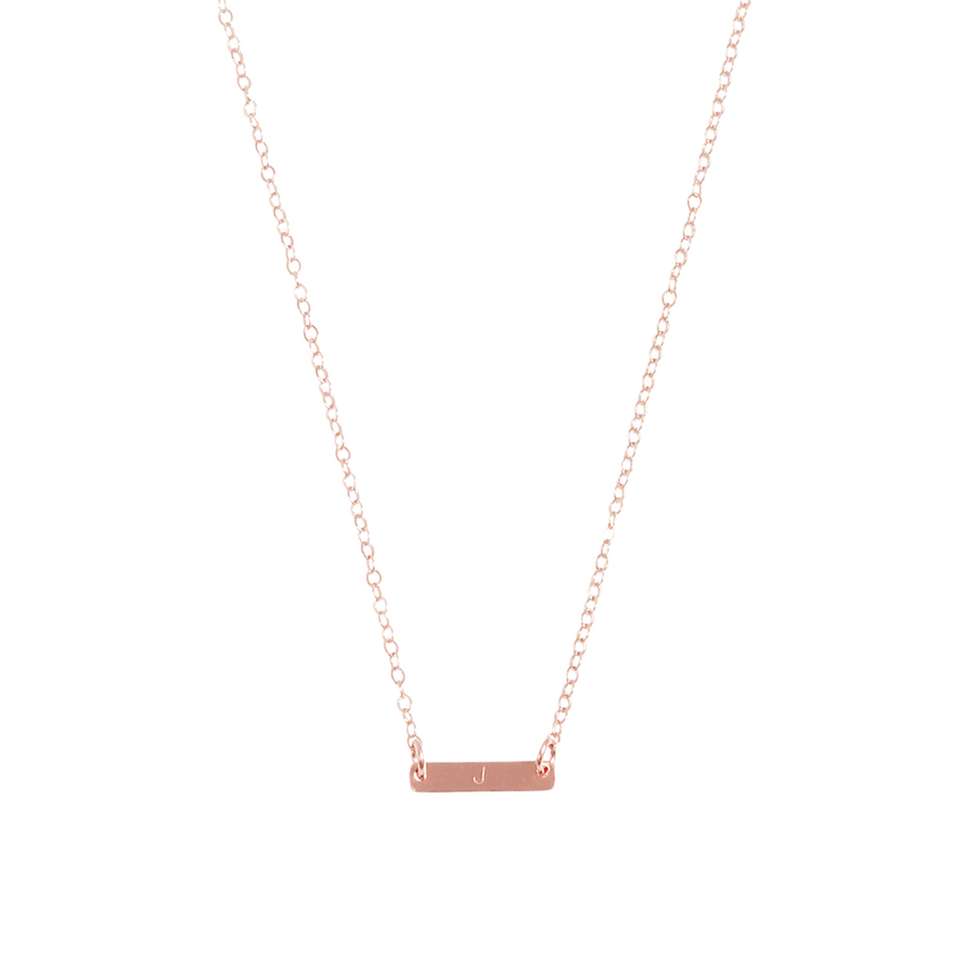 The Maya Mini Bar Initial Necklace 18/20" Gold, Silver-