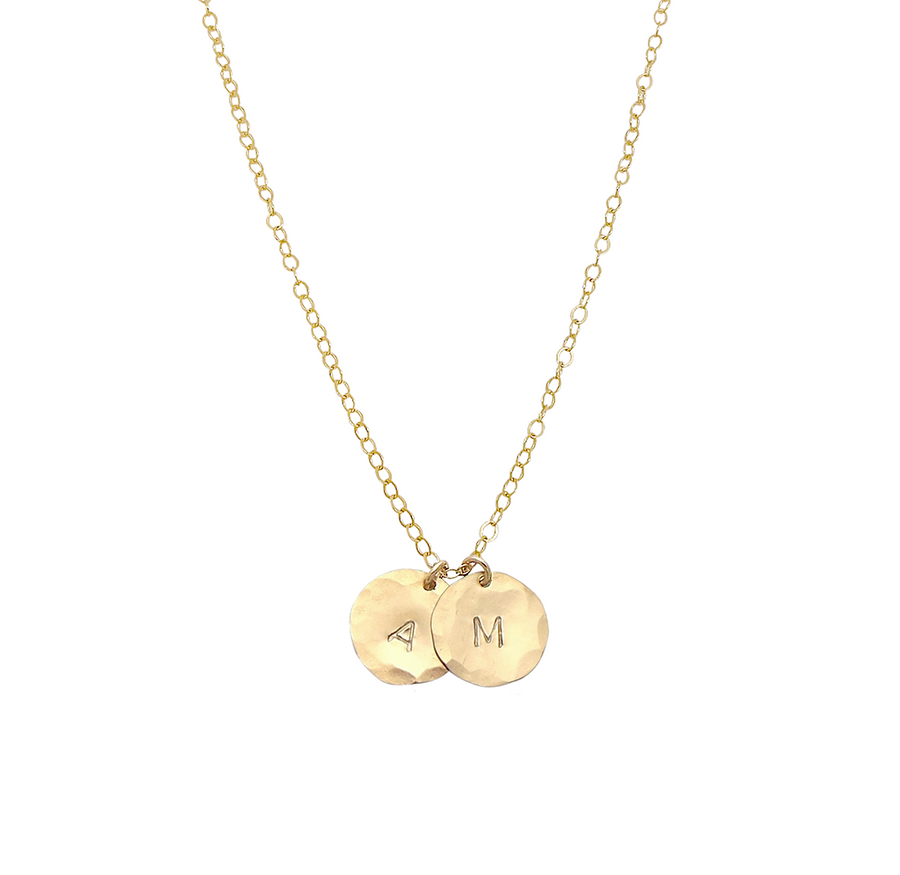 Milla - Disc Hammered Necklace - Gold, Silver, Rose Gold >>