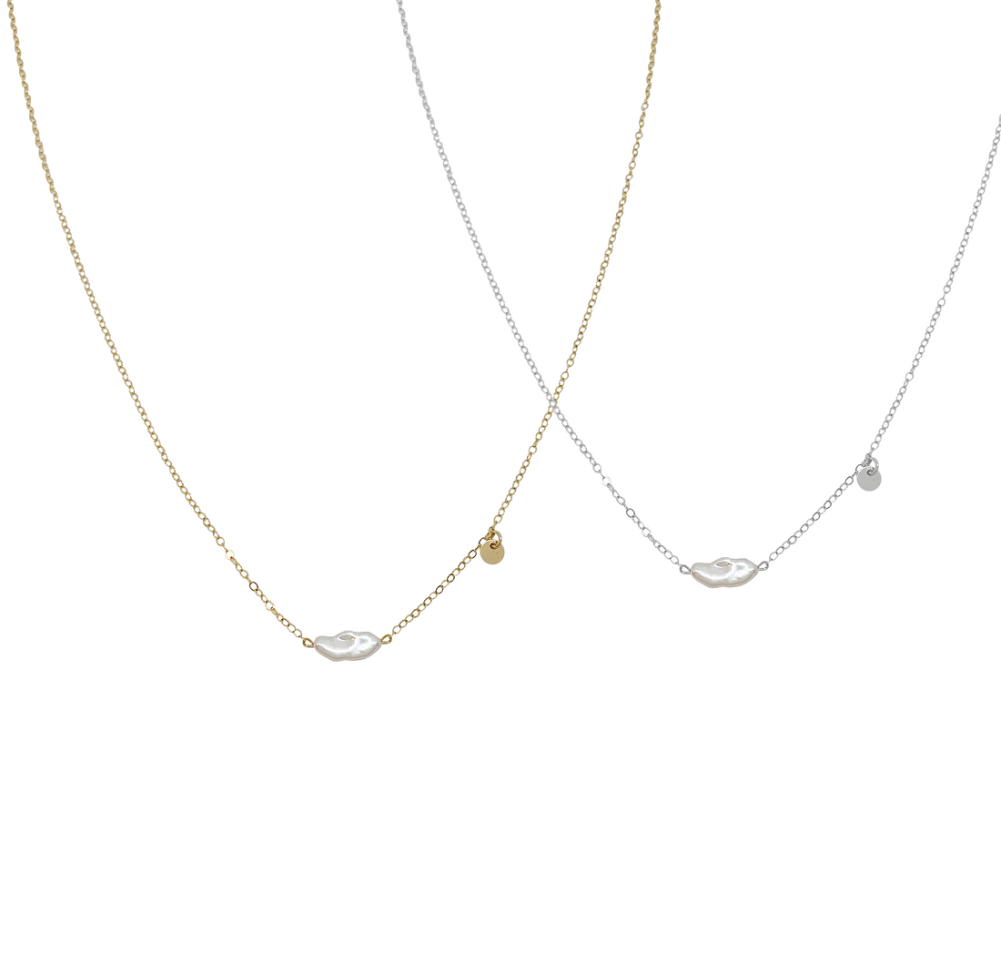 Lina Pearl Necklace - Gold, Silver >>