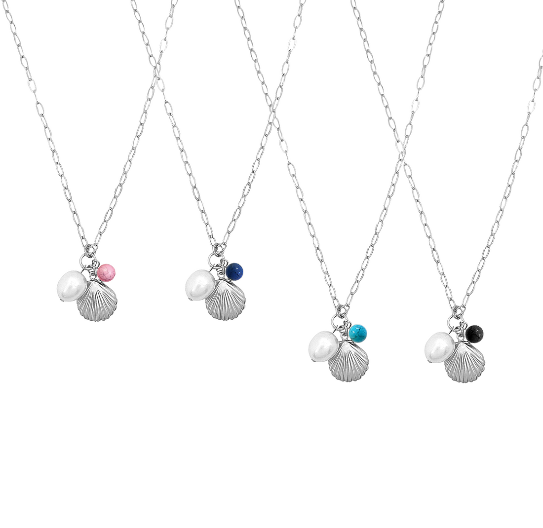Arial Pearl Charm Necklace
