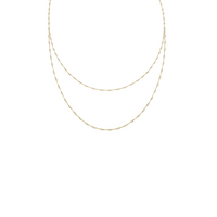 Sara Double Chain Necklace - Gold, Silver >>