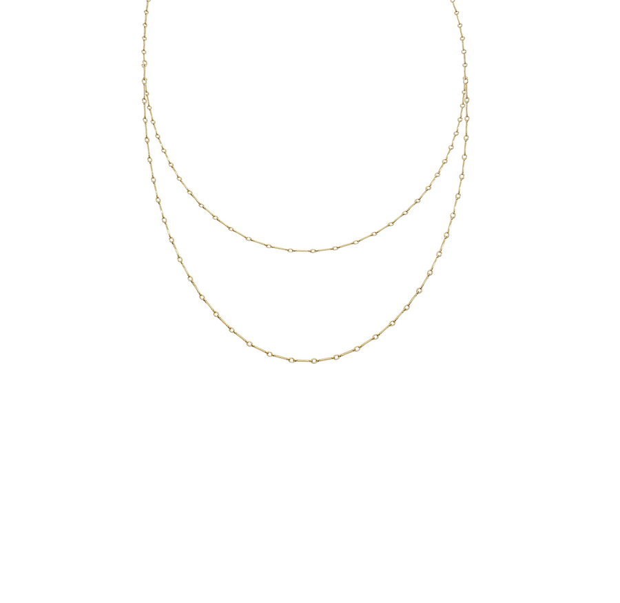 Sara Double Chain Necklace - Gold, Silver >>