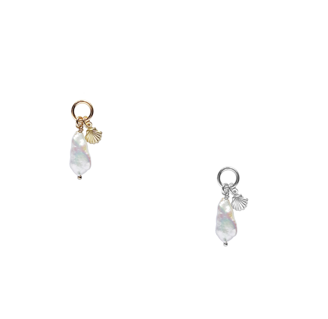 Sara Pearl and Shell Charm- Gold,Silver >>>