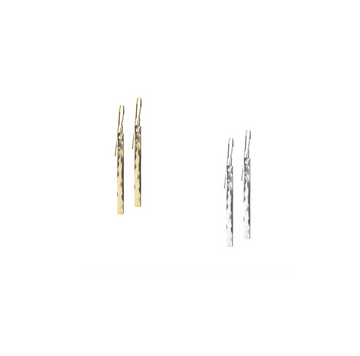 Organic Bar Earrings - Gold, Silver >>
