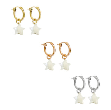 Paris Hoop Marni Star Earring - Gold, Silver >>