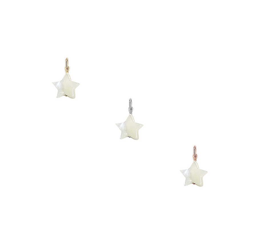 Pearl Star Charm - Gold,Silver, Rose Gold >>>