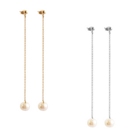 The Perla Drop Pearl Earring Gold, Silver, Rose Gold