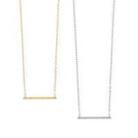 Ruby Mini Bar Necklace in Gold, Silver Colors