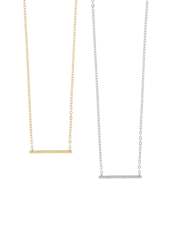Ruby Mini Bar Necklace in Gold, Silver Colors