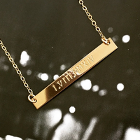 The Lara - I.D. Bar Necklace in Gold Color