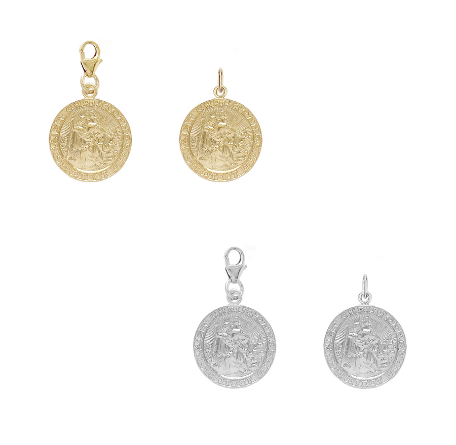 St Christopher Charm 17mm - Gold, Silver >>