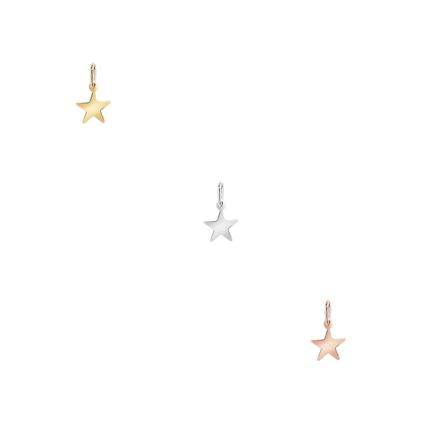 Star Charm - Gold, Silver, Rose Gold >>>