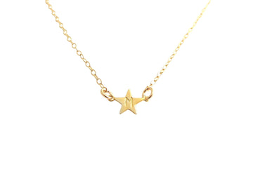 Stella - Mini Star Initial Necklace - Gold, Silver, Rose Gold >>