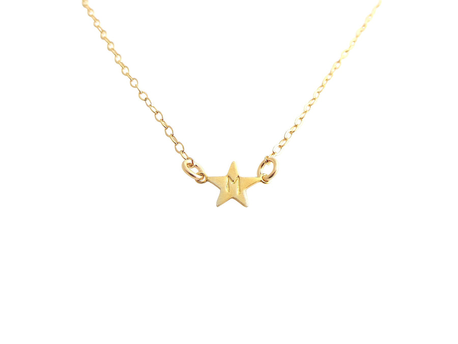 Stella - Mini Star Initial Necklace - Gold, Silver, Rose Gold >>